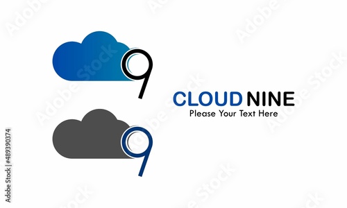 Cloud nine logo template illustration