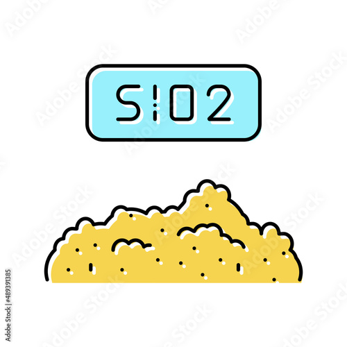 sio2 semiconductor manufacturing color icon vector illustration