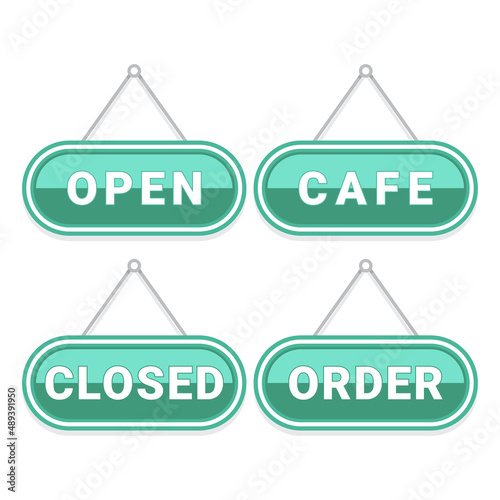 open and close door hanging sign