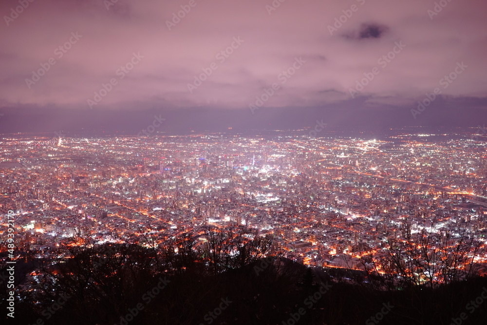 Fototapeta premium 日本 北海道 札幌 藻岩山 山頂展望台からの夜景