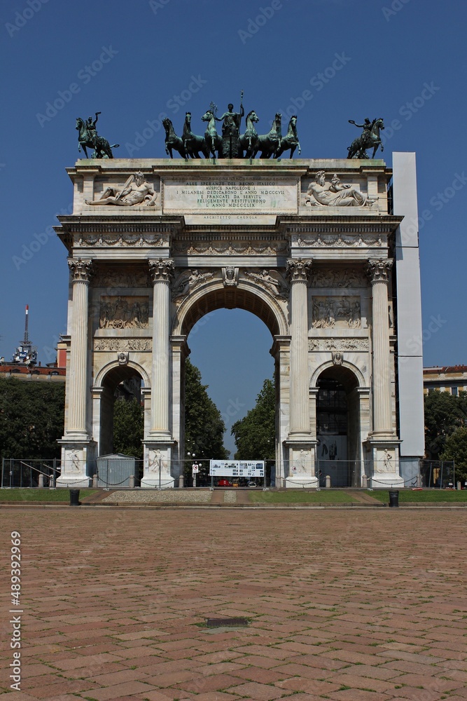 Italy, Milan: View of Arch of the Peace.