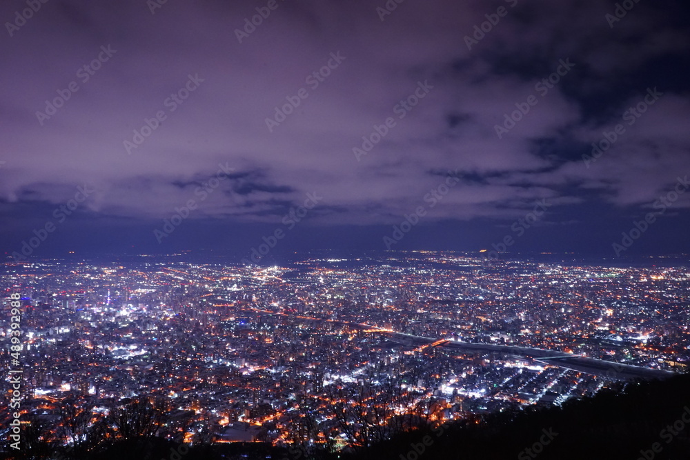 日本 北海道 札幌 藻岩山 山頂展望台からの夜景 日本 北海道 札幌 藻岩山 山頂展望台からの夜景