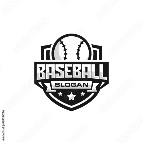 Baseball team emblem logo design vector illustration