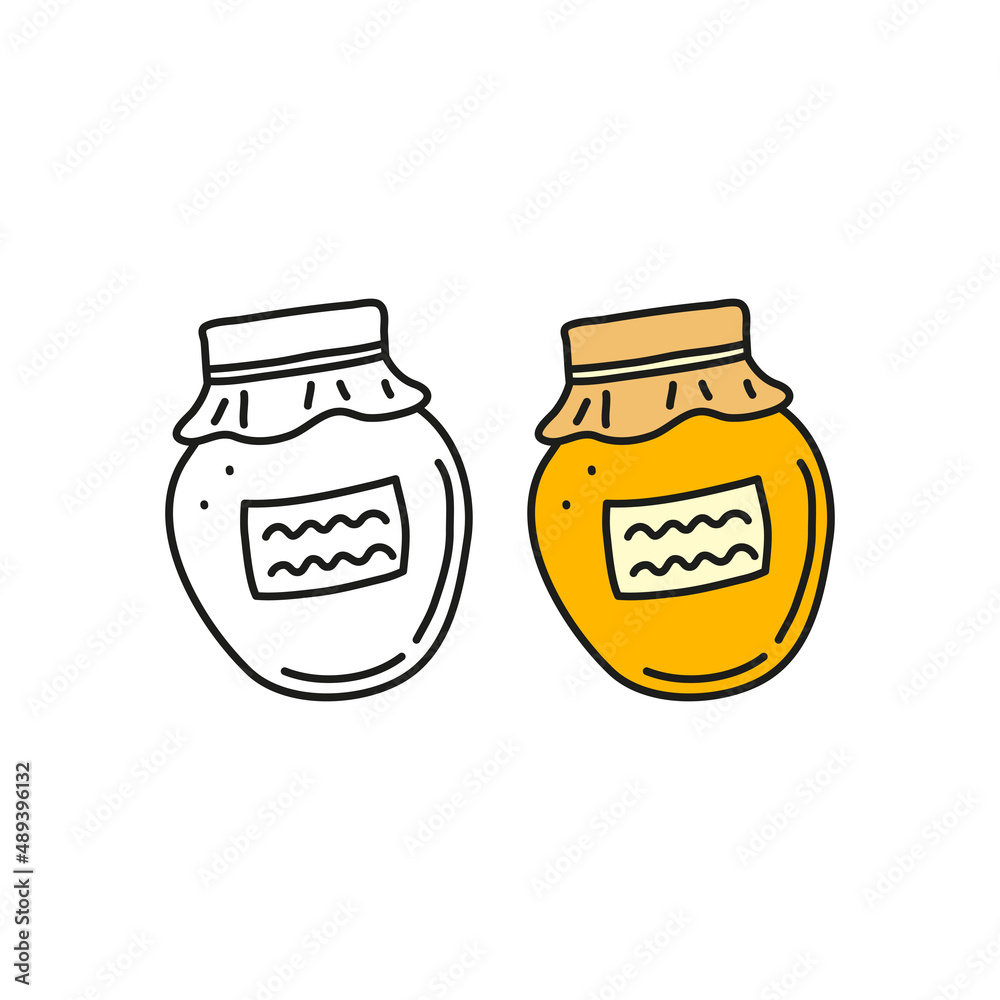 Doodle liquid honey in bottle. Doodle liquid honey in bottle.