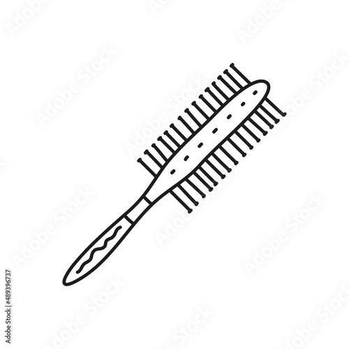 Doodle hair comb icon.
