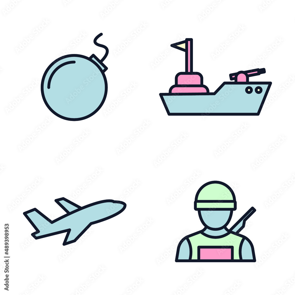 Obraz premium War set icon symbol template for graphic and web design collection logo vector illustration
