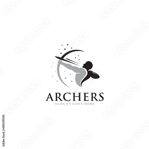 creative archers logo design, simple unique archery logo, clean and conceptual logo, vector template icon