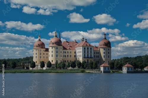lanadsxxape with lake and castle moritzburg in saxony germany