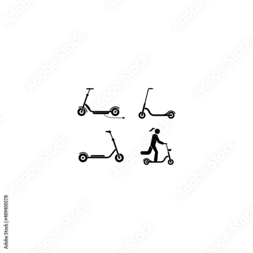 Electric scooter symbol logo Flat icon vector