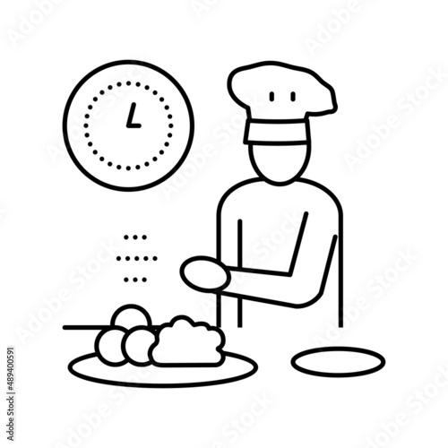 chef cooking line icon vector illustration