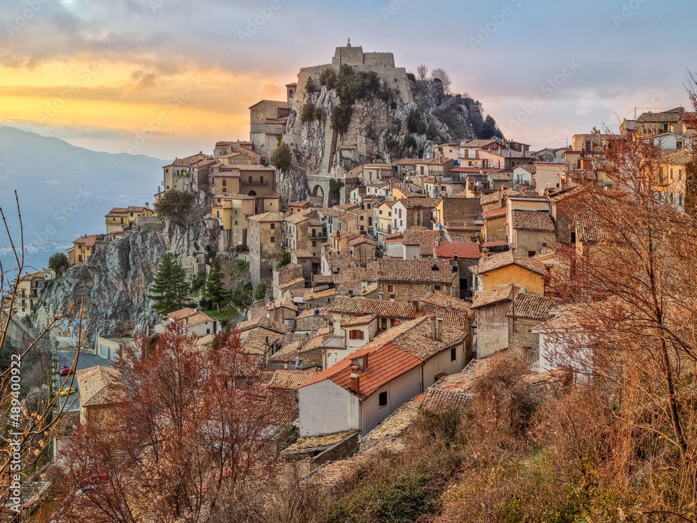 Cervara di Roma in the late afternoon, beautiful village in Rome Province, Lazio, Italy.