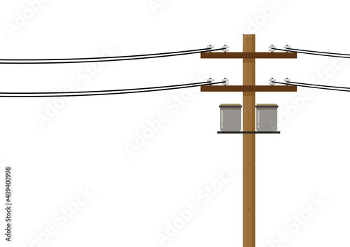 Electric pole vector. electric pole on white background. free space for text. copy space.