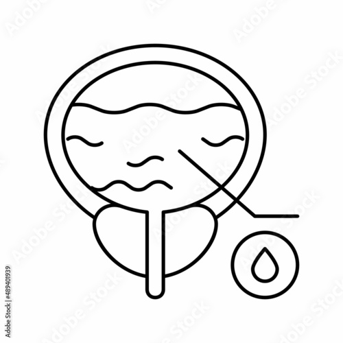 blood in urine line icon vector illustration