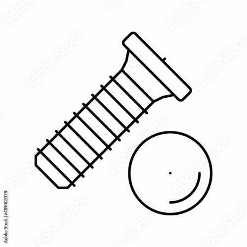 weld screw line icon vector illustration