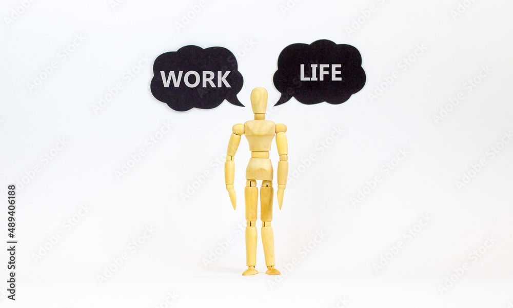 Work life balance symbol. Concept words Work and Life. Wooden model of ...
