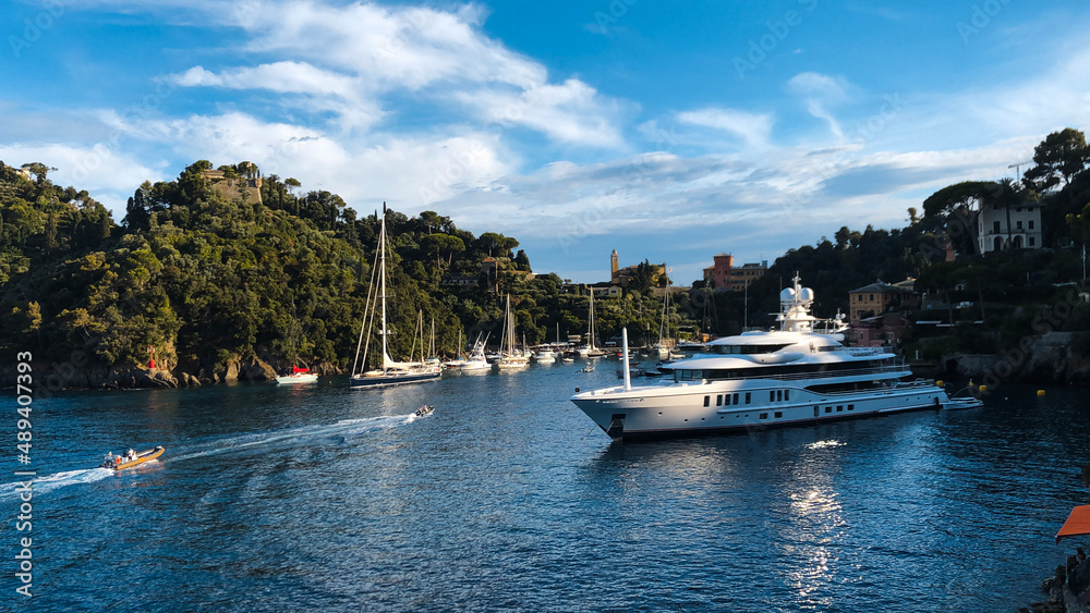 Portofino bay with luxury yachts