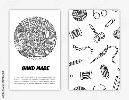 Card templates with hand made doodles.