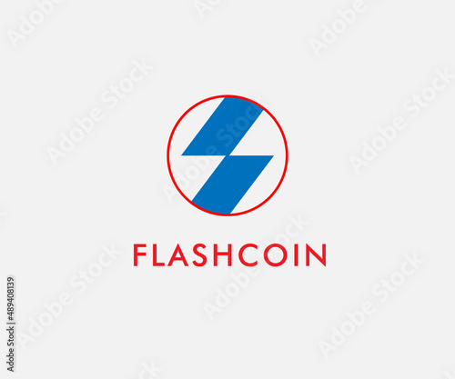 flash icon isolated circle logo design, usable logo design for crypt. mining.coin