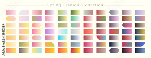 Spring gradients collection. Contrast light and dark spring gradient set.
