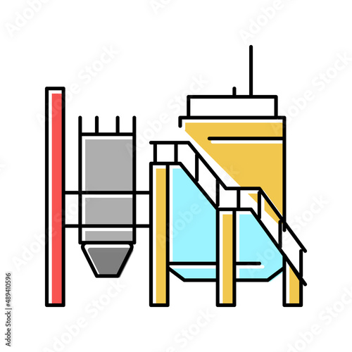 mineral processing plant color icon vector illustration
