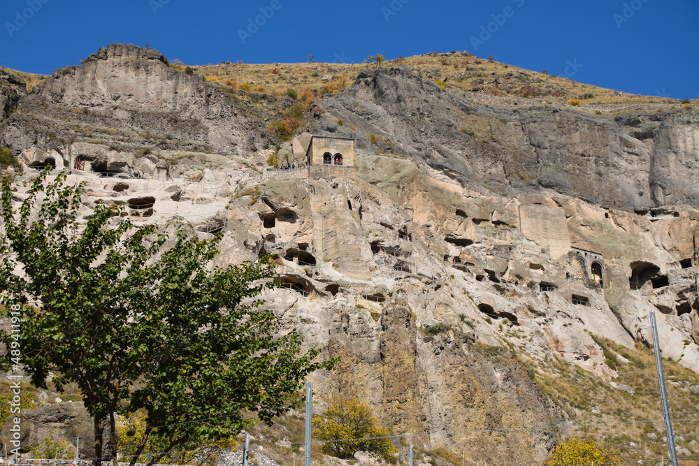 A cave monastery site in Vardzia, southern Georgia