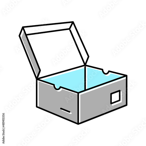 men shoes box color icon vector illustration