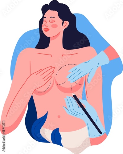 Breast surgery, augmentation reshaping in clinic
