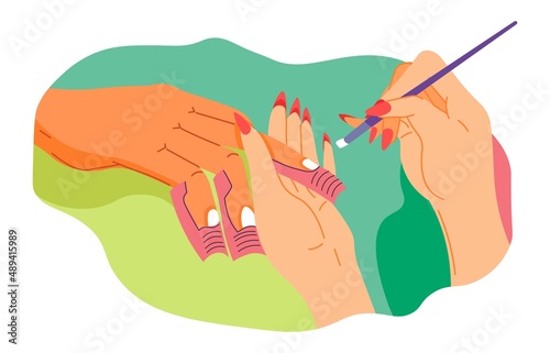 Nailcare and manicure, woman with nail polish