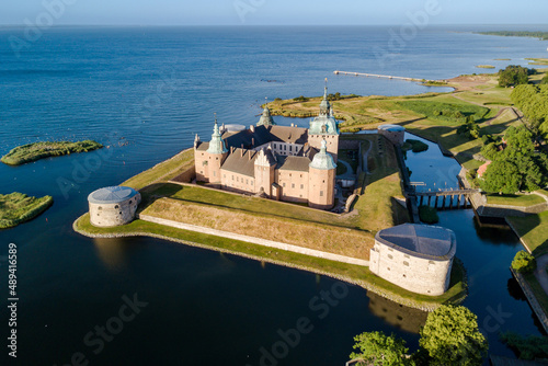 Aerial view of Kalmar Slott castle, a medieval castle in Kalmar, Sweden photo