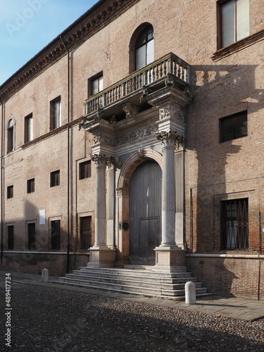 Ferrara, Italy. Palazzo Prosperi Sacrati, historic building located in the Renaissance area called Addizione Erculea. photo