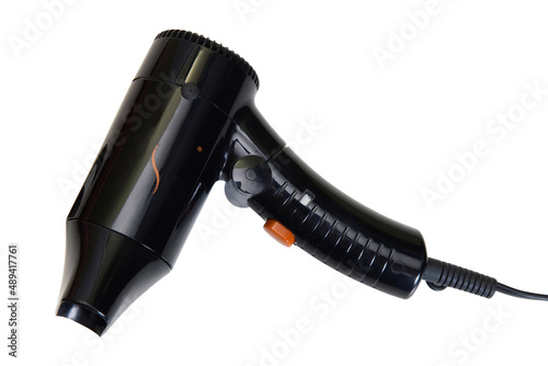 Small portable black travel hair dryer