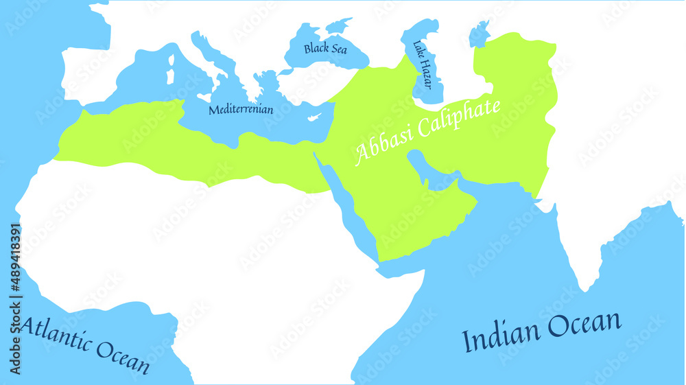 Abbasi Caliphate Map Middle East