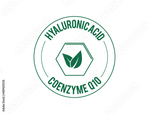 hyaluronic acid coenzyme q10 icon vector illustration 