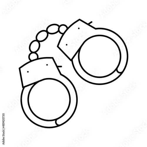 handcuff sex toy line icon vector illustration