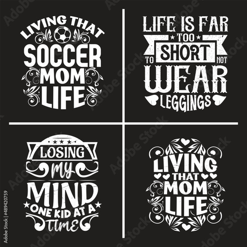 Mother's day Typographic calligraphy lettering inspirational quotes vector bundle.
