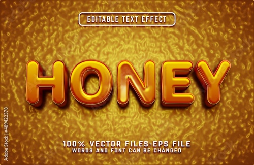 honey 3d glossy text effect premium vectors