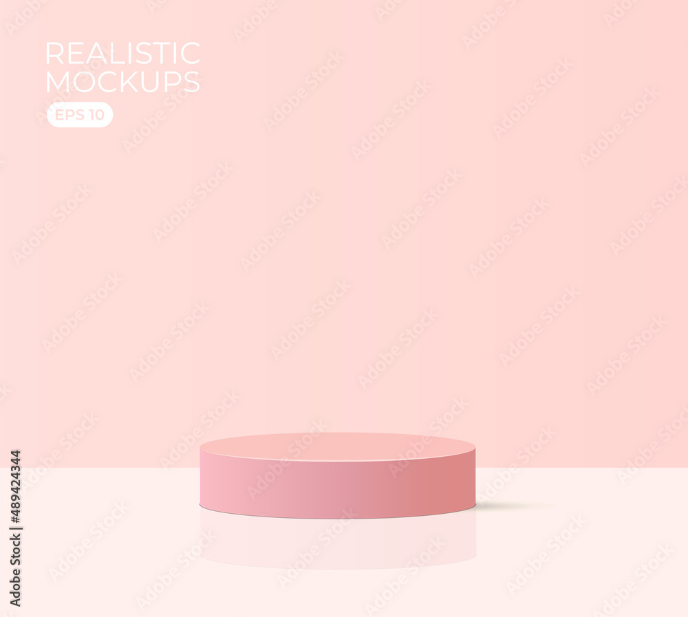 Realistic podium mockup 3d for cosmetic product. Pastel minimal scene for product display presentation. Eps 10