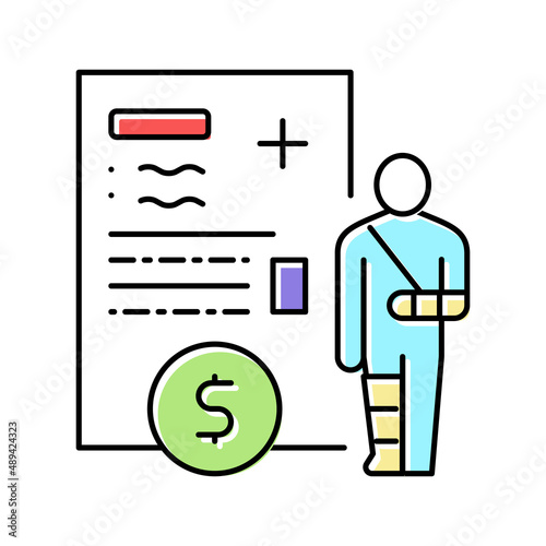 injuries allowance color icon vector illustration