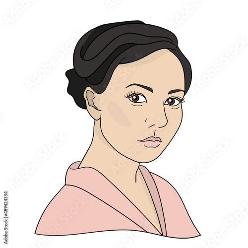 Fictional simple portrait of a girl