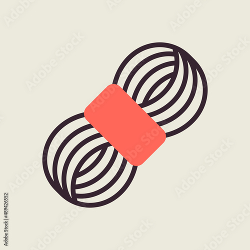 Roll of yarn vector icon. Farm animal sign
