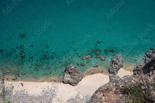 Fototapeta Naklejka Na Ścianę i Meble -  Stalettì, province of Catanzaro, Calabria, Italy, Europe, small beaches at Punta Stalettì in the Gulf of Squillace