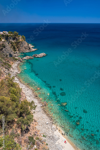 Stalettì, province of Catanzaro, Calabria, Italy, Europe, small beaches at Punta Stalettì in the Gulf of Squillace