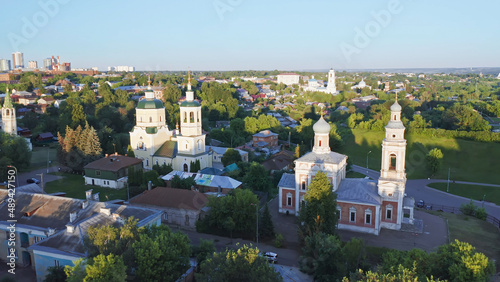 Church of All Saints Serpukhov, Beautiful summer aerial footage, cities of Russia