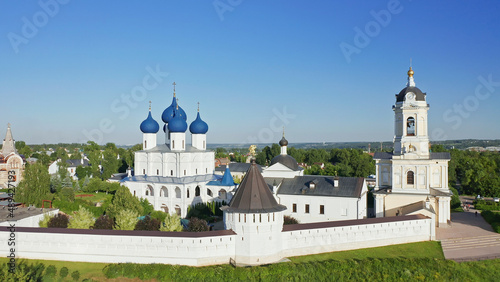 Photography Vysotsky monastery, Christian temples of Serpukhov, Beautiful summer aerial foot