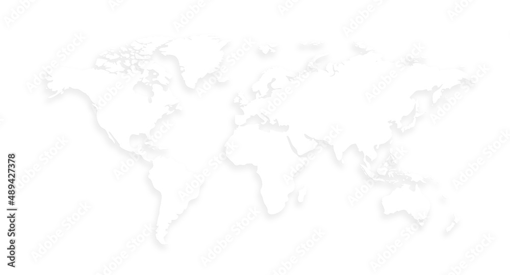 White world map. Use as illustration for presentation.  