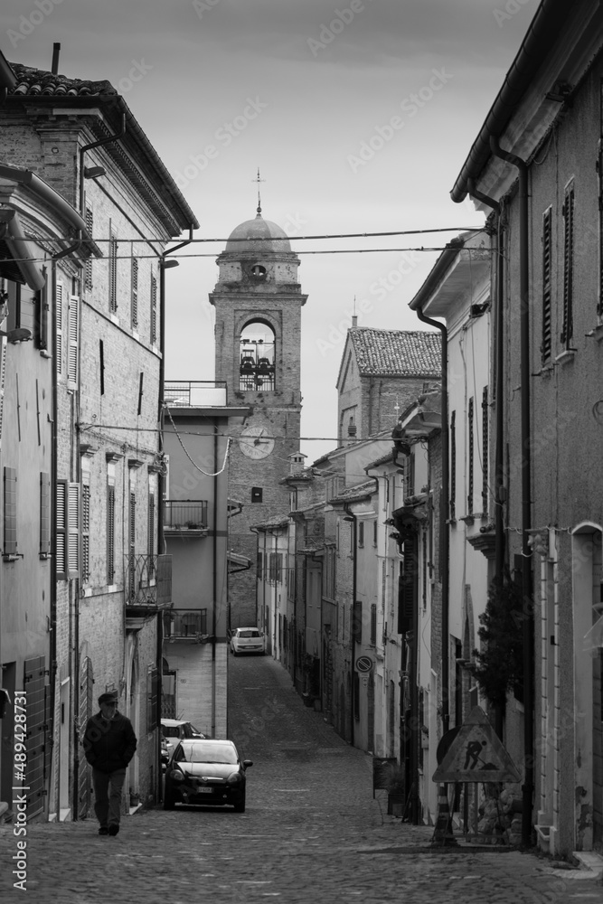 italy landscape The old town of Mondaino (Rimini), Italy
