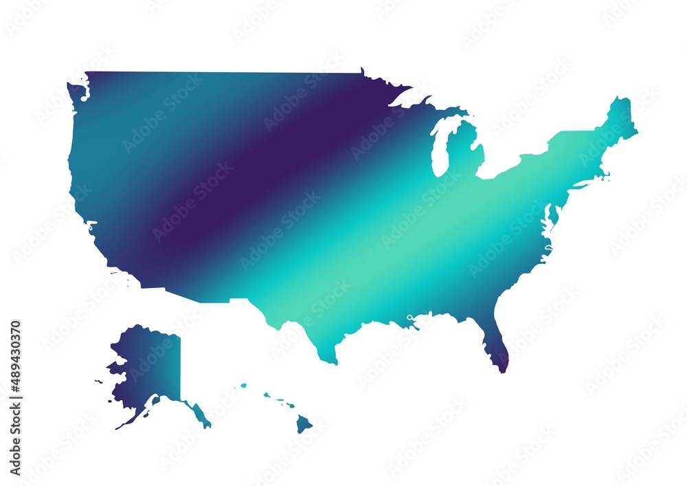Fototapeta premium Map of the US, including Alaska and Hawaii