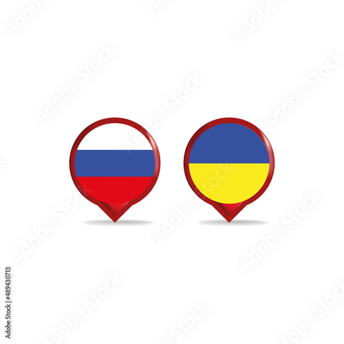 vector russia and ukraine pin
