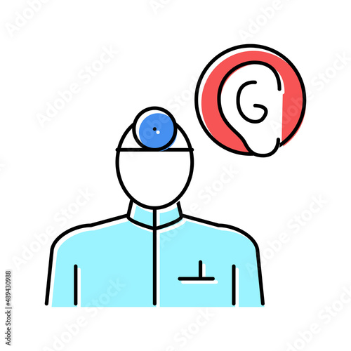 otorhinolaryngology medical specialist color icon vector illustration