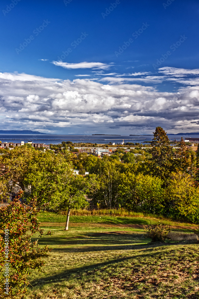 Beautiful town of Thunder Bay seen from the hilltop park - Thunder Bay, ON, Canada